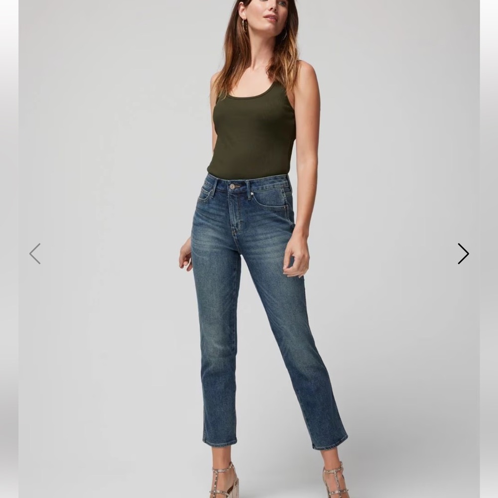 WHBM High-Rise Sculpt Straight Jeans, SIZE 00, NWT